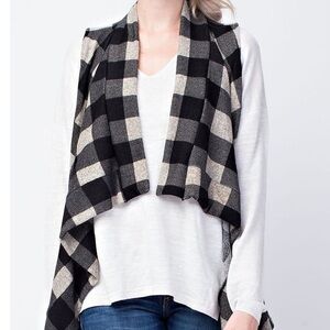 ❌SOLD NWT 12PM by Mon Ami Black Plaid Vest Size L